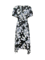 Multicolor Floral V Neck Midi Dress 1