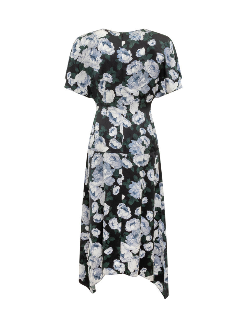 Multicolor Floral V Neck Midi Dress 2