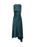 Blue Solid Round Neck Maxi Dress 1