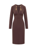 Red V Neck Midi Dress 1