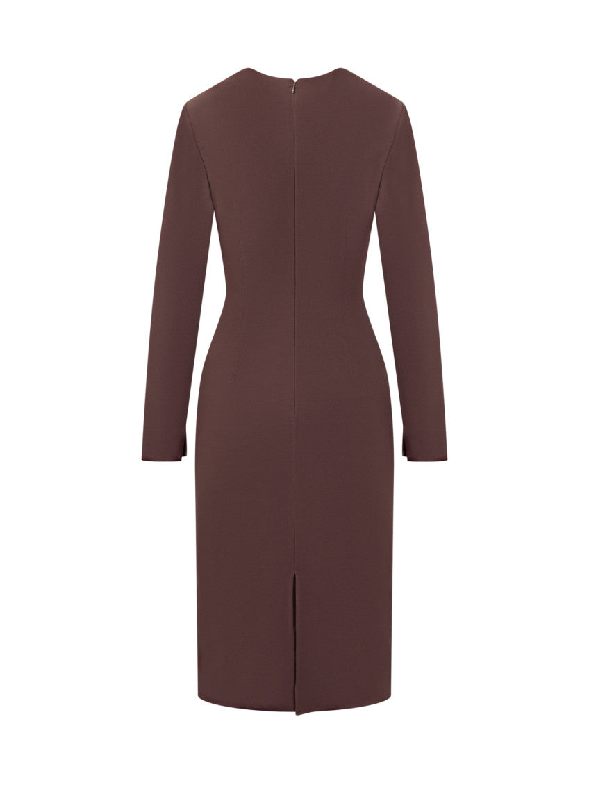 Red V Neck Midi Dress 2