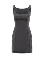 Grey Square Neck Mini Dress 1