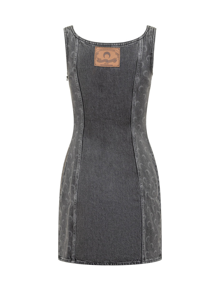 Grey Square Neck Mini Dress 2