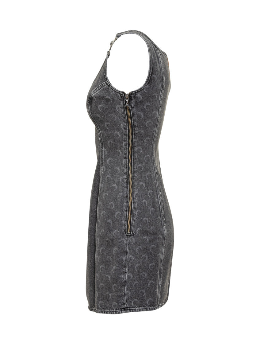 Grey Square Neck Mini Dress 3