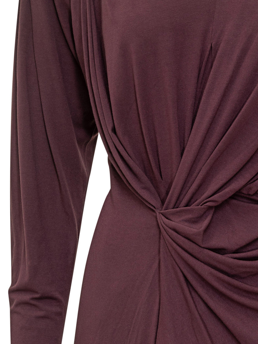 Red Solid V Neck Mini Dress 4