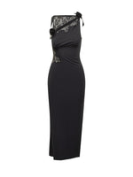 Black Lace One Shoulder Maxi Dress 1