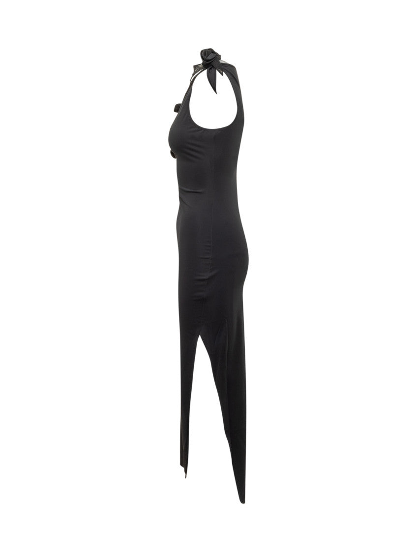 Black Lace One Shoulder Maxi Dress 3