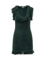 Green Textured Scoop Neck Mini Dress 1