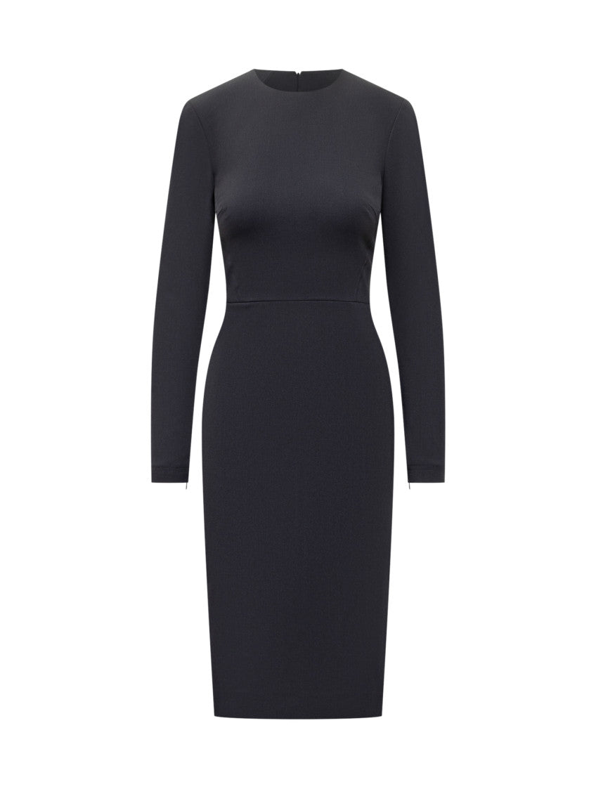 Blue Round Neck Midi Dress 1