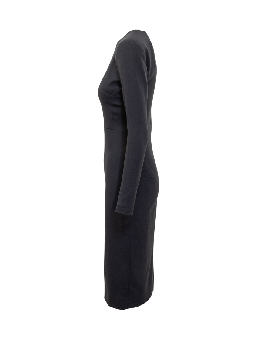 Blue Round Neck Midi Dress 3