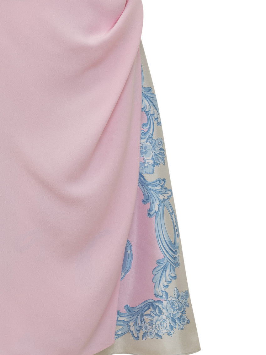 Pink Printed Scoop Neck Midi Dress 4