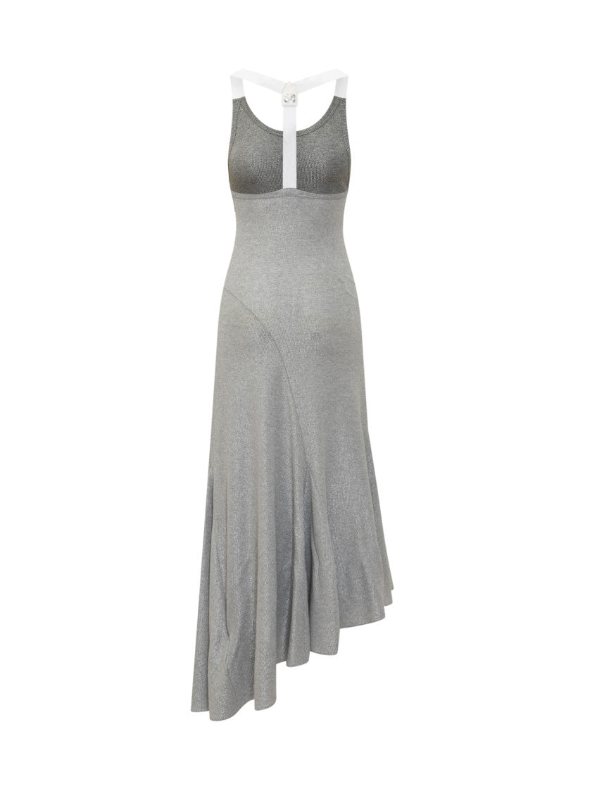 Silver Round Neck Maxi Dress 2