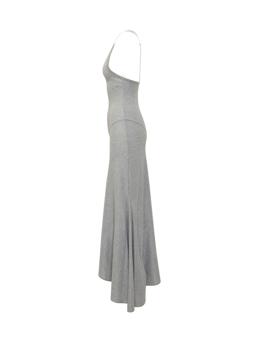 Silver Round Neck Maxi Dress 3