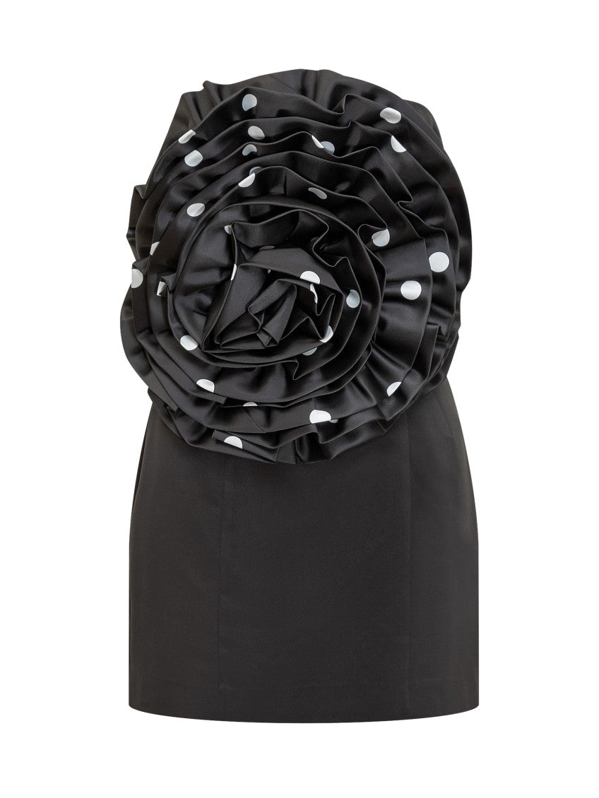 Black Polka Dot Strapless Mini Dress 1