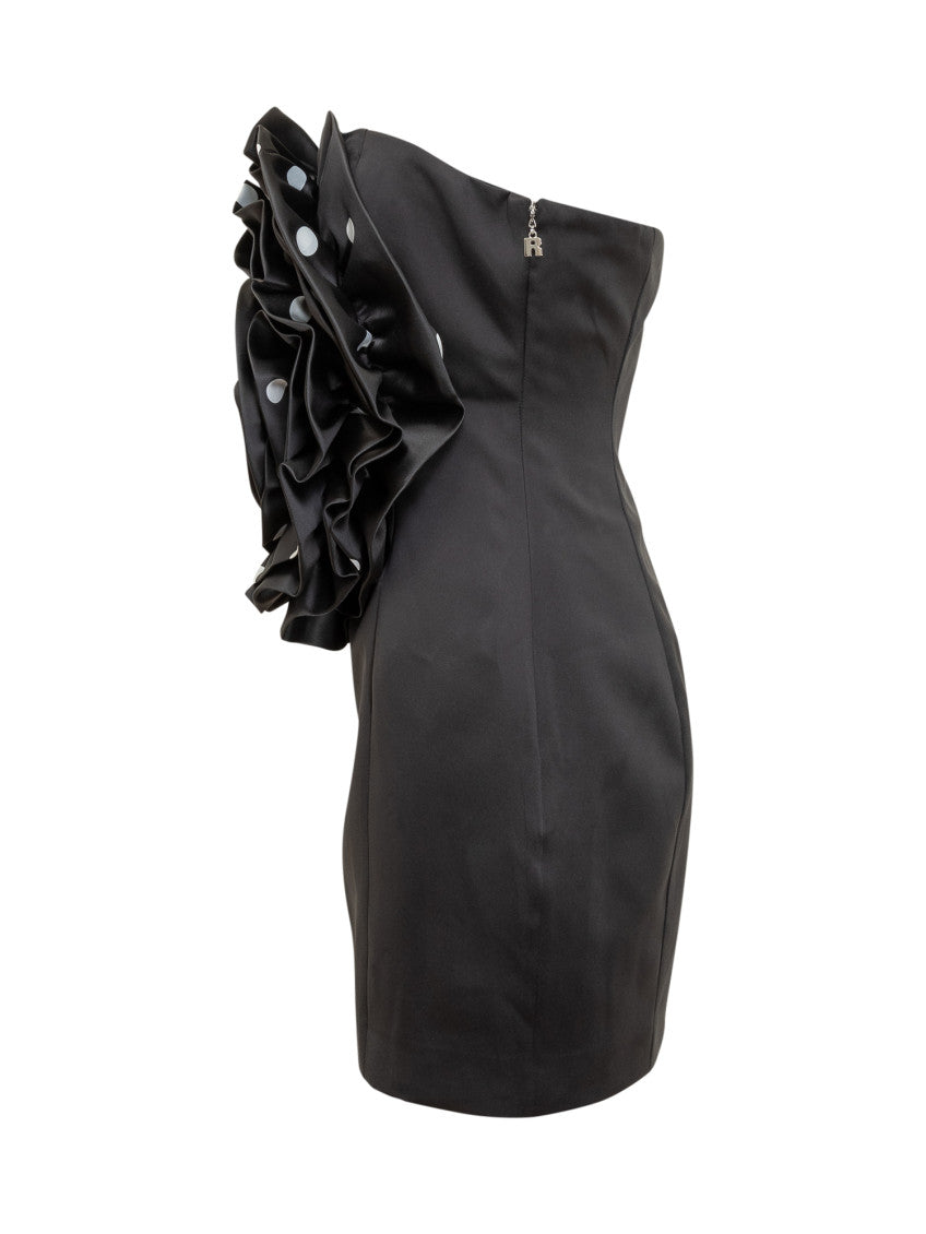Black Polka Dot Strapless Mini Dress 3