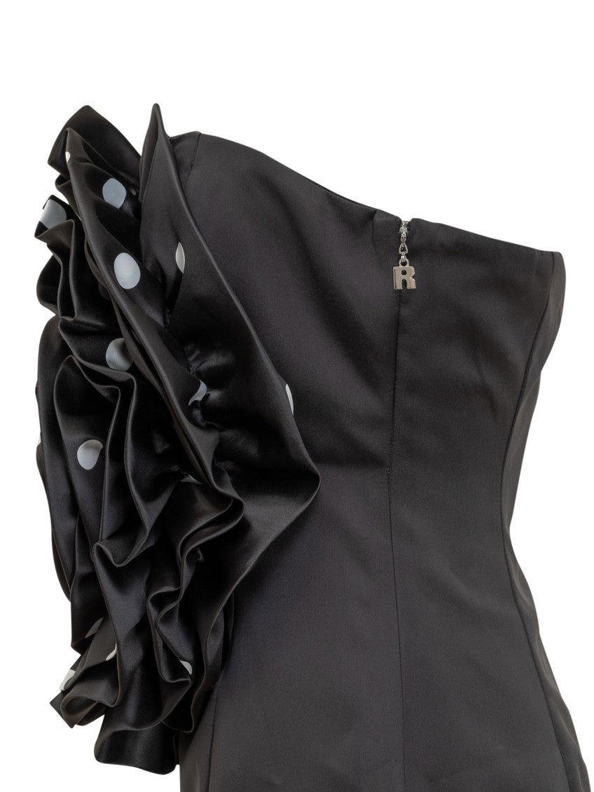 Black Polka Dot Strapless Mini Dress 4