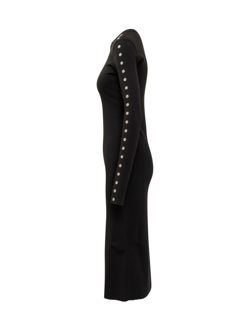Black Embellished Crew Neck Midi Dress 3