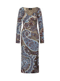 Multicolor Floral V Neck Midi Dress 1