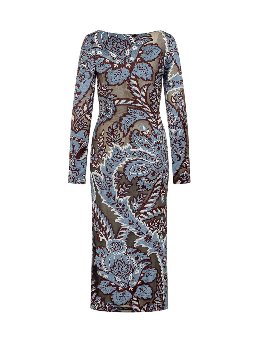 Multicolor Floral V Neck Midi Dress 2