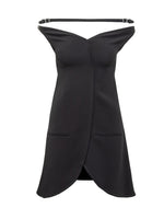Black Off Shoulder Mini Dress 1