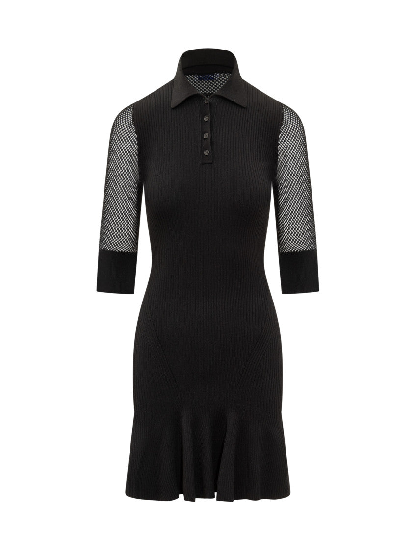 Black Shirt Collar Midi Dress 1