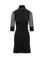 Black Shirt Collar Midi Dress 1