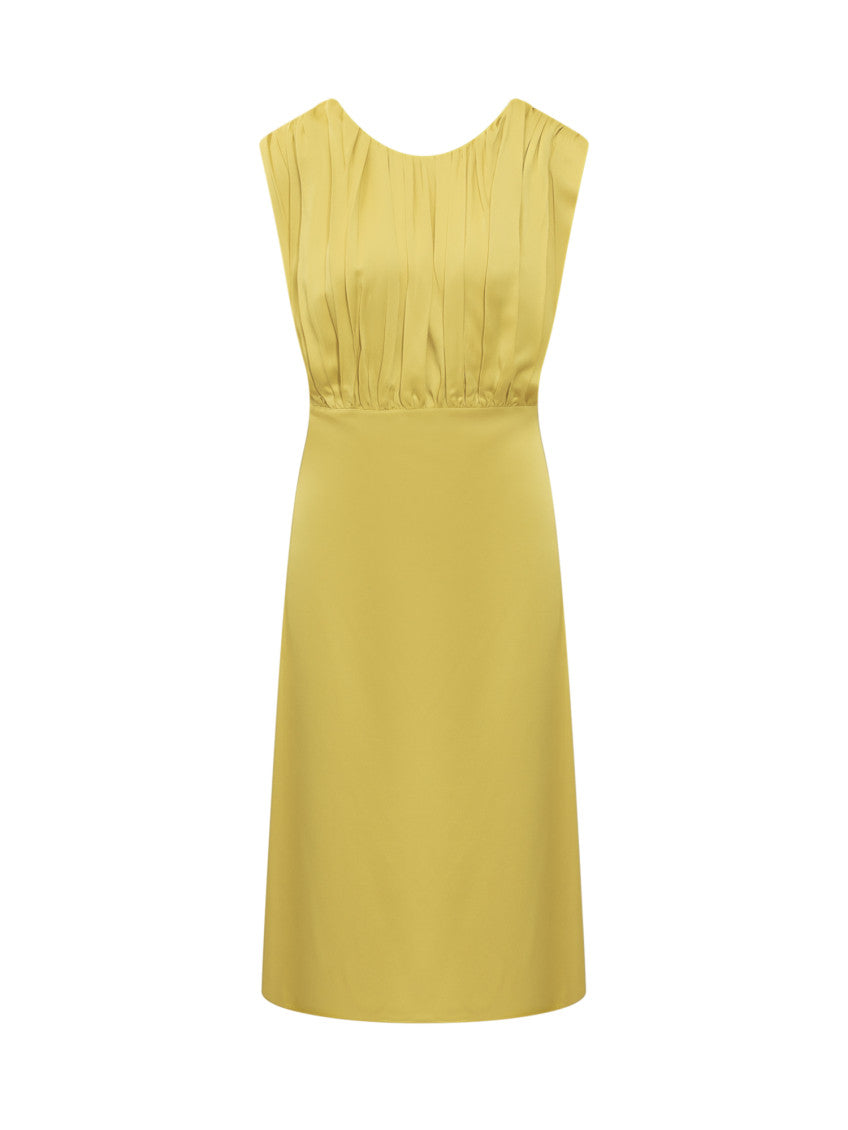 Yellow Round Neck Midi Dress 1