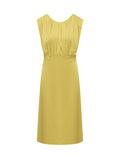 Yellow Round Neck Midi Dress 1