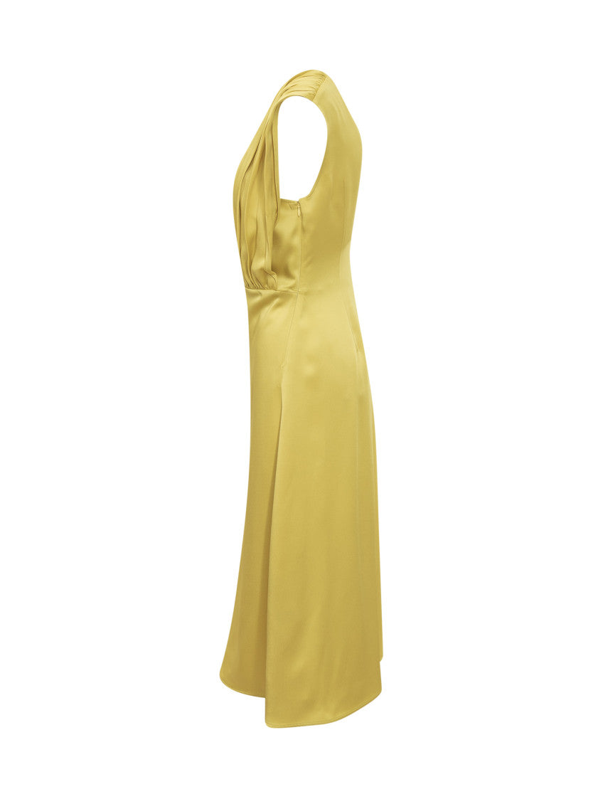 Yellow Round Neck Midi Dress 3