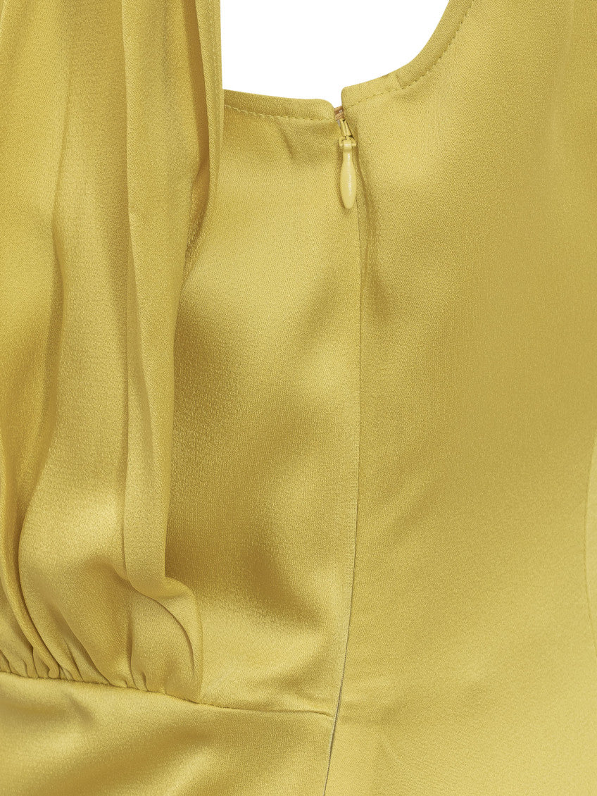 Yellow Round Neck Midi Dress 4