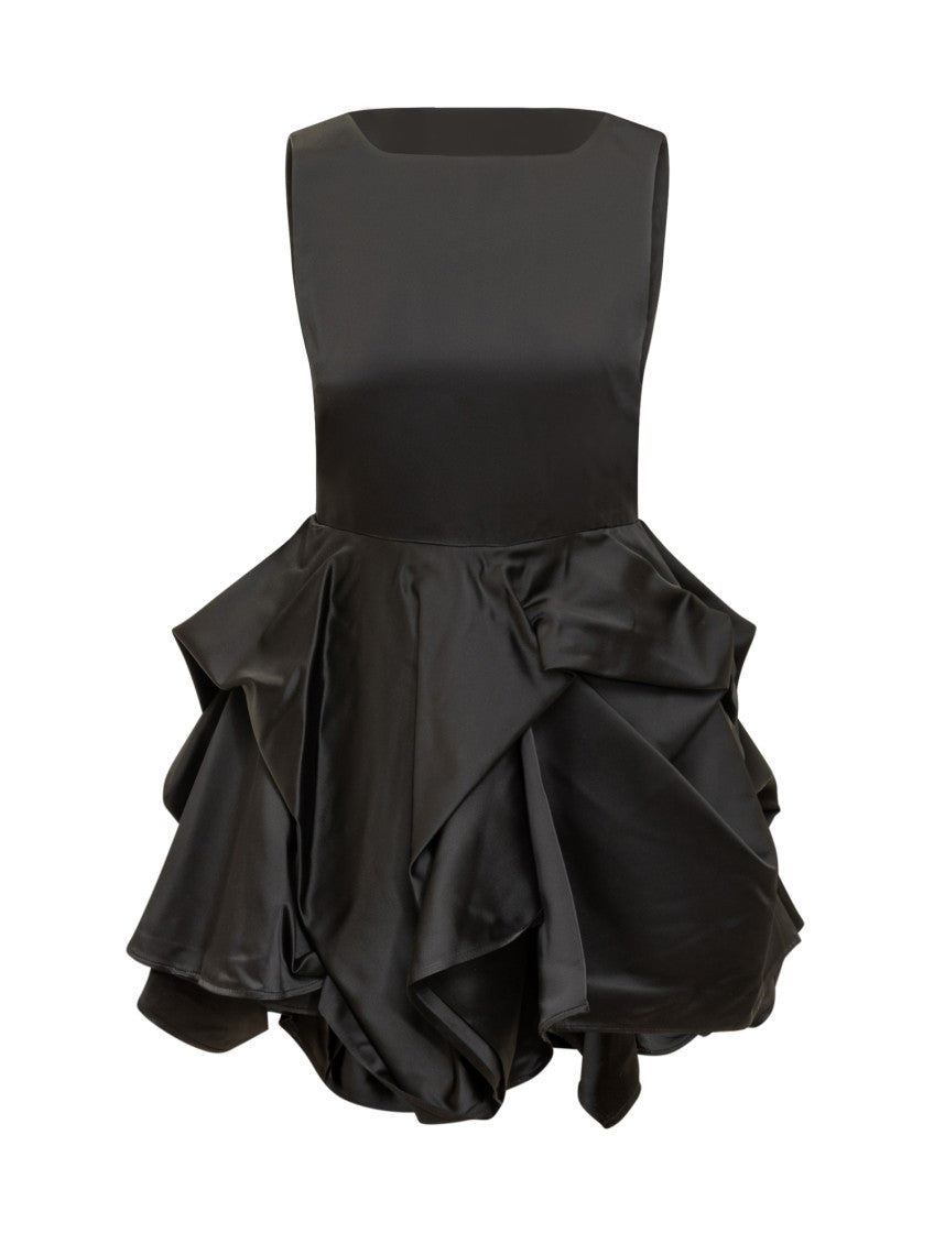 Black Square Neck Mini Dress 1