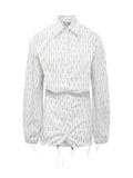 White Stripes Shirt Collar Mini Dress 1