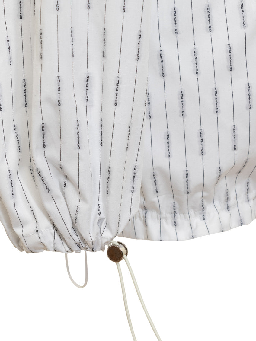 White Stripes Shirt Collar Mini Dress 4