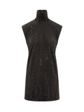 Black Embellished Turtle Neck Mini Dress 1
