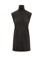Black Embellished Turtle Neck Mini Dress 1