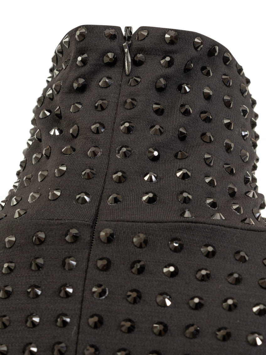 Black Embellished Turtle Neck Mini Dress 4