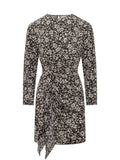 Black Printed Round Neck Mini Dress 1