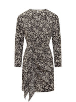 Black Printed Round Neck Mini Dress 1