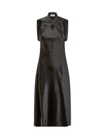 Black Mandarin Collar Maxi Dress 1