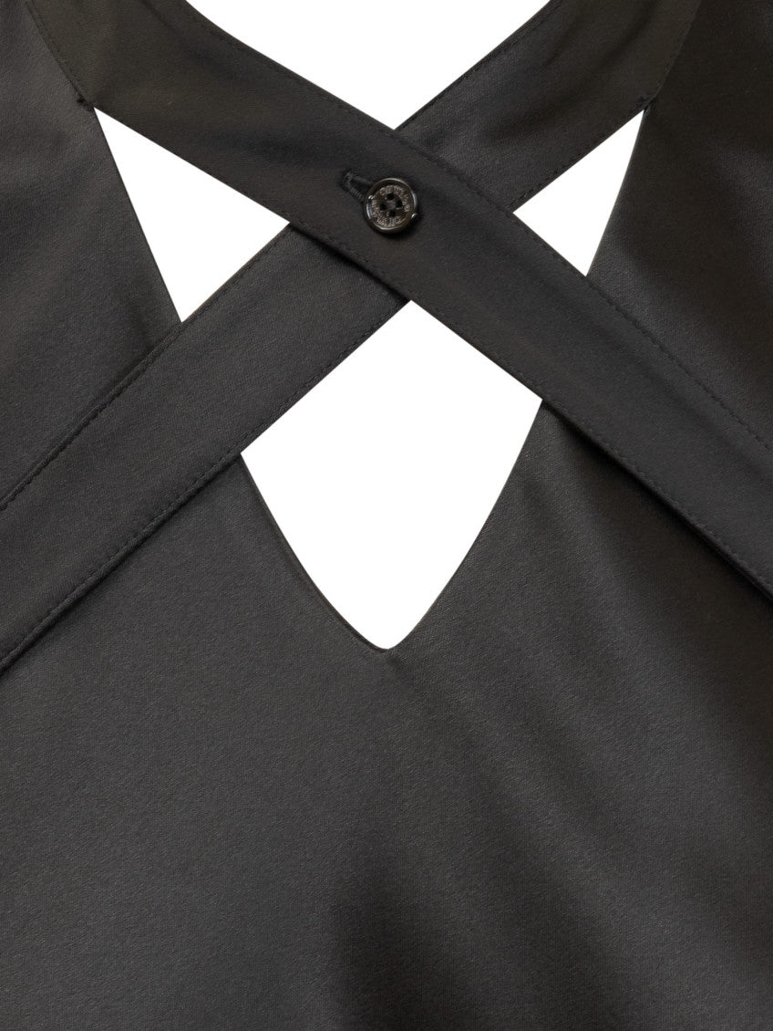 Black Mandarin Collar Maxi Dress 4