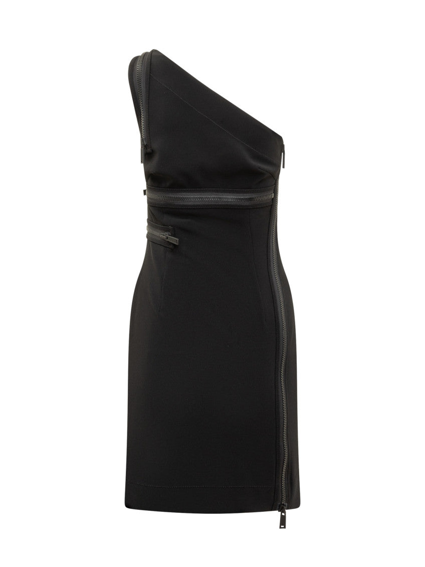 Black One Shoulder Midi Dress 2