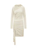 Off White V Neck Midi Dress 1