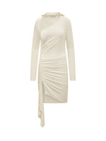 Off White V Neck Midi Dress 1