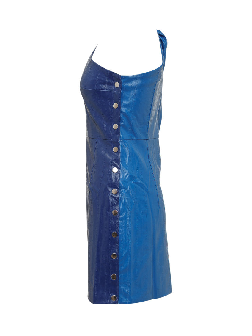 Blue Textured One Shoulder Mini Dress 3