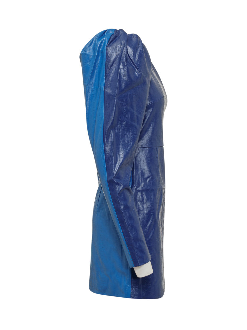 Blue Textured One Shoulder Mini Dress 4