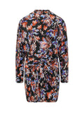 Multicolour Floral Mock Collar Midi Dress 1