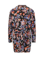 Multicolour Floral Mock Collar Midi Dress 1