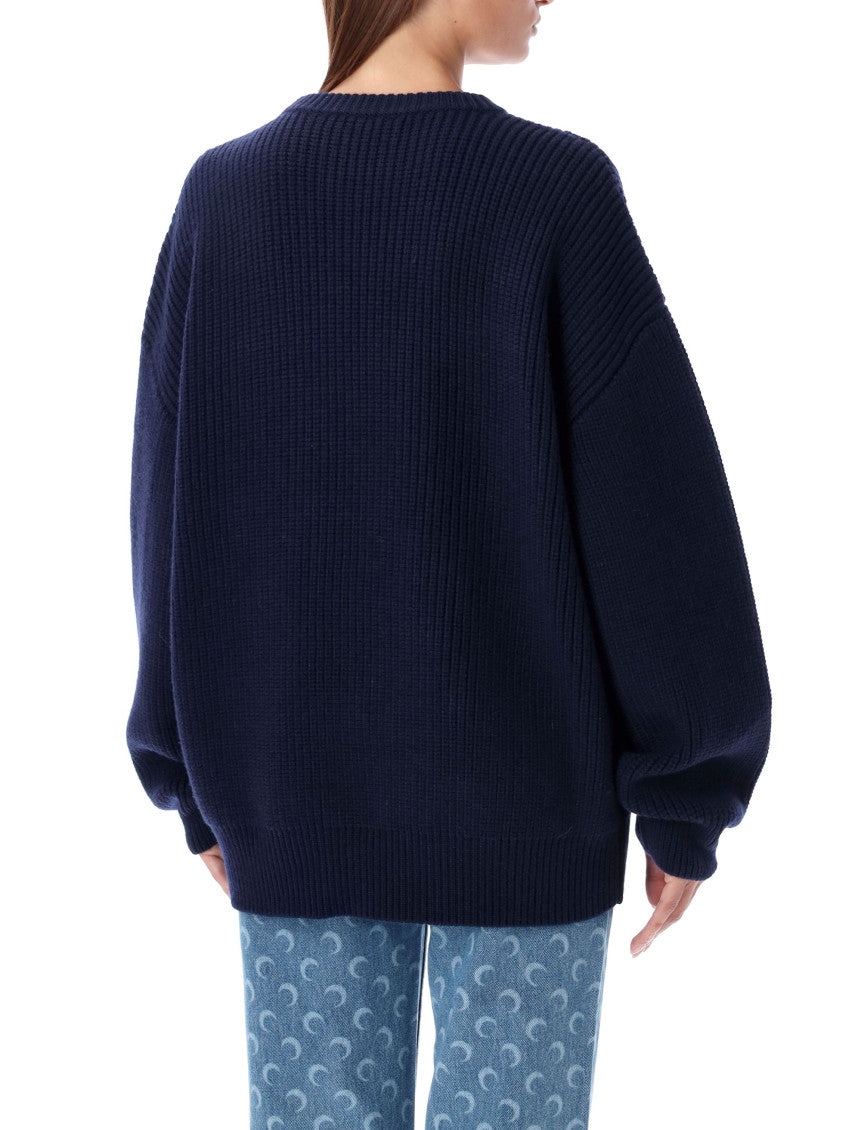 Navy Blue Long Sleeves Logo Sweater 2
