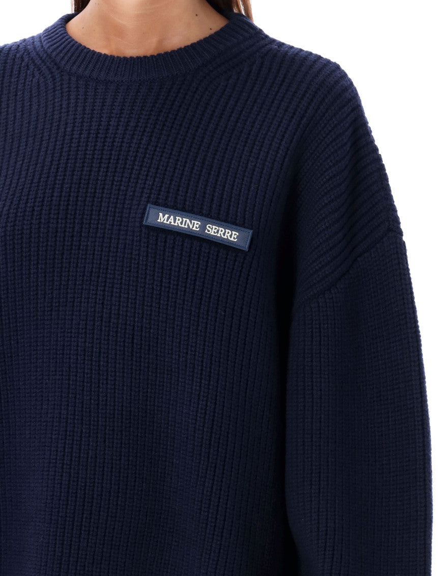 Navy Blue Long Sleeves Logo Sweater 3