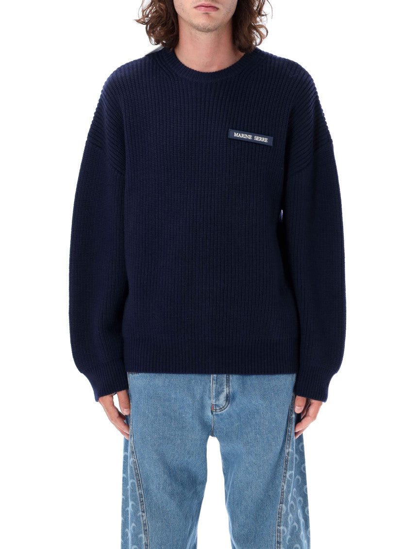 Navy Blue Long Sleeves Logo Sweater 4